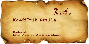 Kovárik Attila névjegykártya